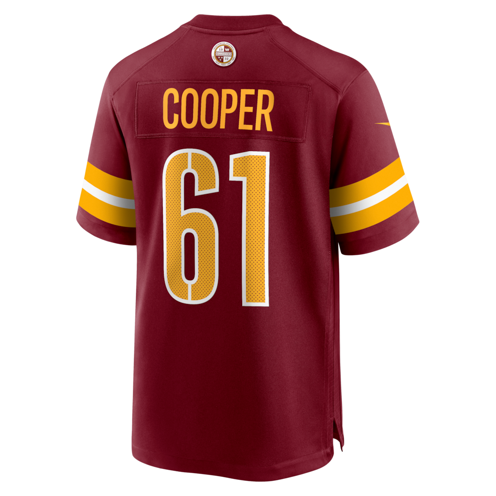Kooe W.Commanders #61 Tyler Cooper Burgundy Team Game Jersey