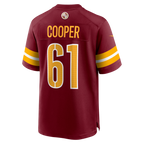 Kooe W.Commanders #61 Tyler Cooper Burgundy Team Game Jersey