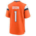 Kooe D.Broncos #1 Groom Orange Game Jersey