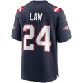 Kooe NE.Patriots #24 Ty Law Navy Game Retired Player Jersey