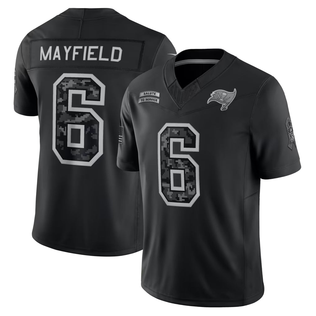 Kooe TB.Buccaneers #6 Baker Mayfield Player Black Limited 2026 Salute to Service Home Game Stitched Jerseys