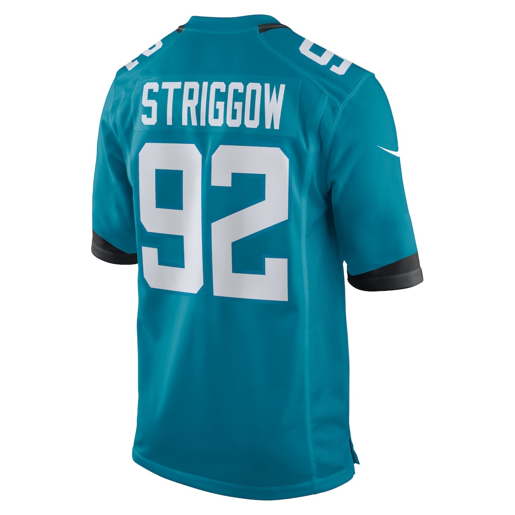 Kooe J.Jaguars #92 Danny Striggow Teal Game Player Jersey