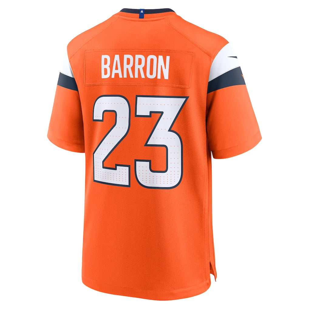 Kooe D.Broncos #23 Jahdae Barron Orange 2025 NFL Draft First Round Pick Game Jersey