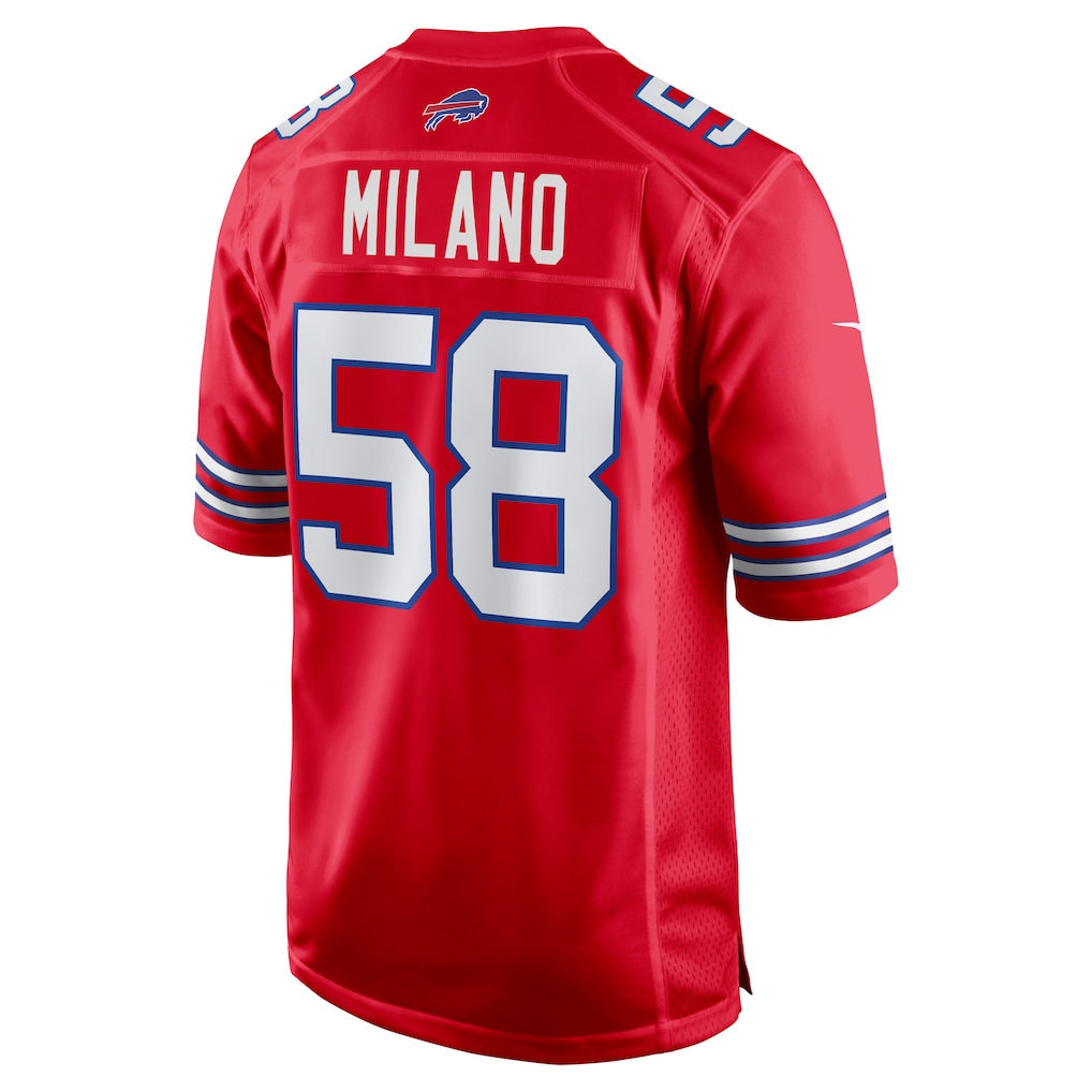 Kooe B.Bills #58 Matt Milano Red Alternate Game Jersey