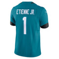 Kooe J.Jaguars #1 Travis Etienne Jr Teal Vapor F.U.S.E. Limited Jersey