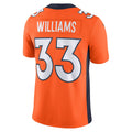 Kooe D.Broncos #33 Javonte Williams Orange Vapor Untouchable Limited Jersey