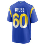 Kooe LA.Rams #60 Logan Bruss Royal Game Player Jersey