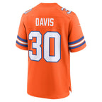 Kooe D.Broncos #30 Terrell Davis Orange Retired Player Alternate Game Jersey