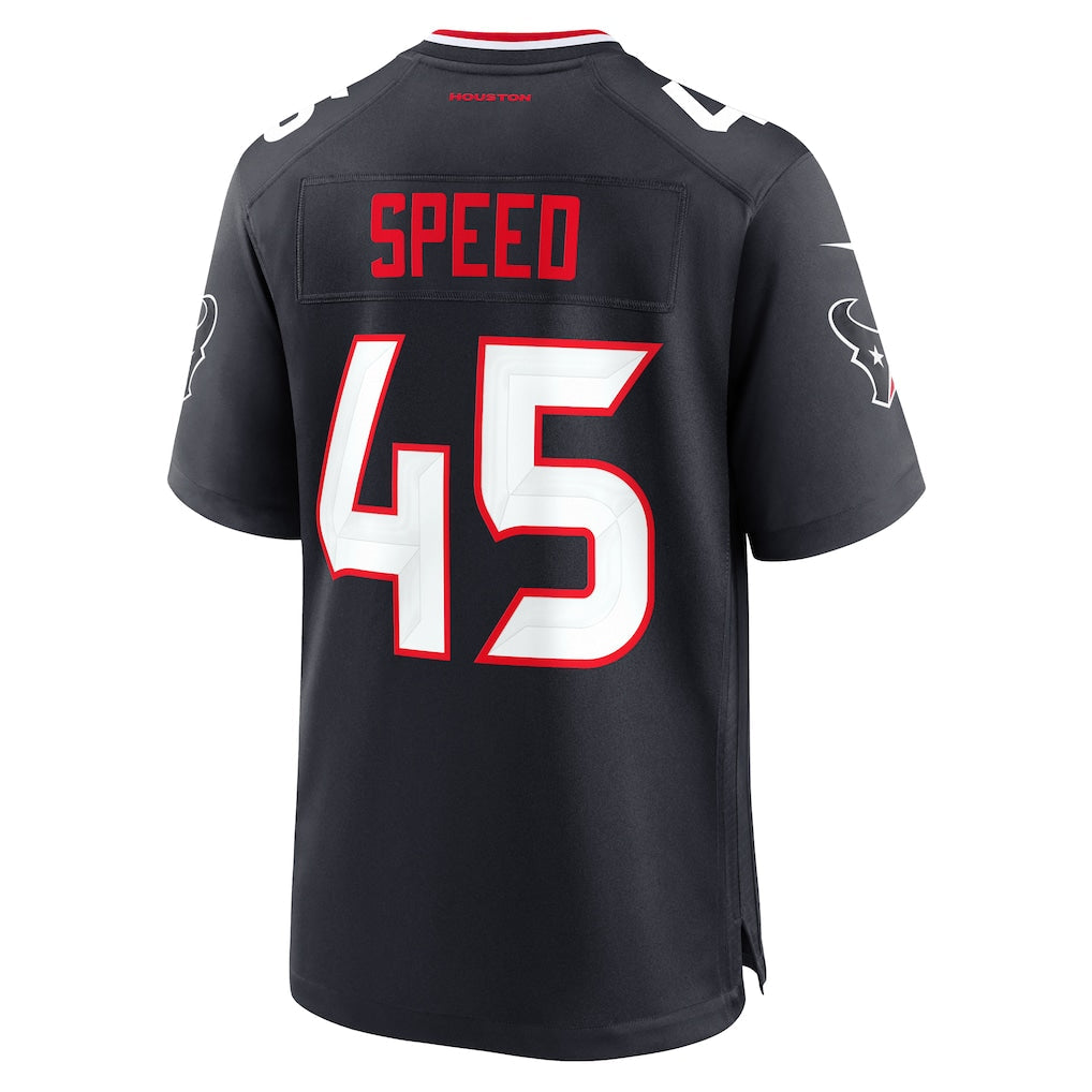 Kooe H.Texans #45 E.J. Speed Navy Team Game Jersey