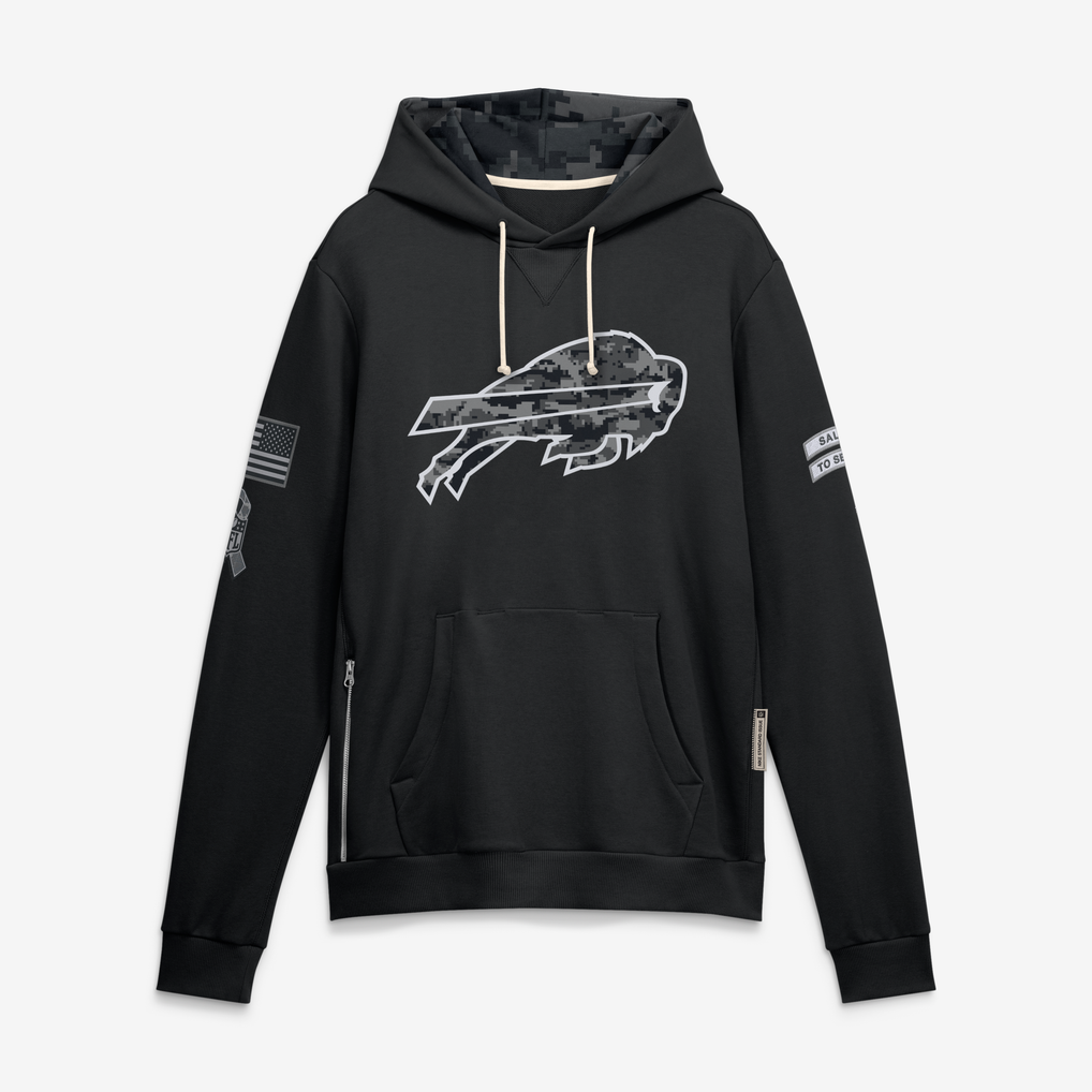 Kooe B.Bills Black 2026 Salute to Service Sideline Dri-FIT Pullover Hoodie Jerseys