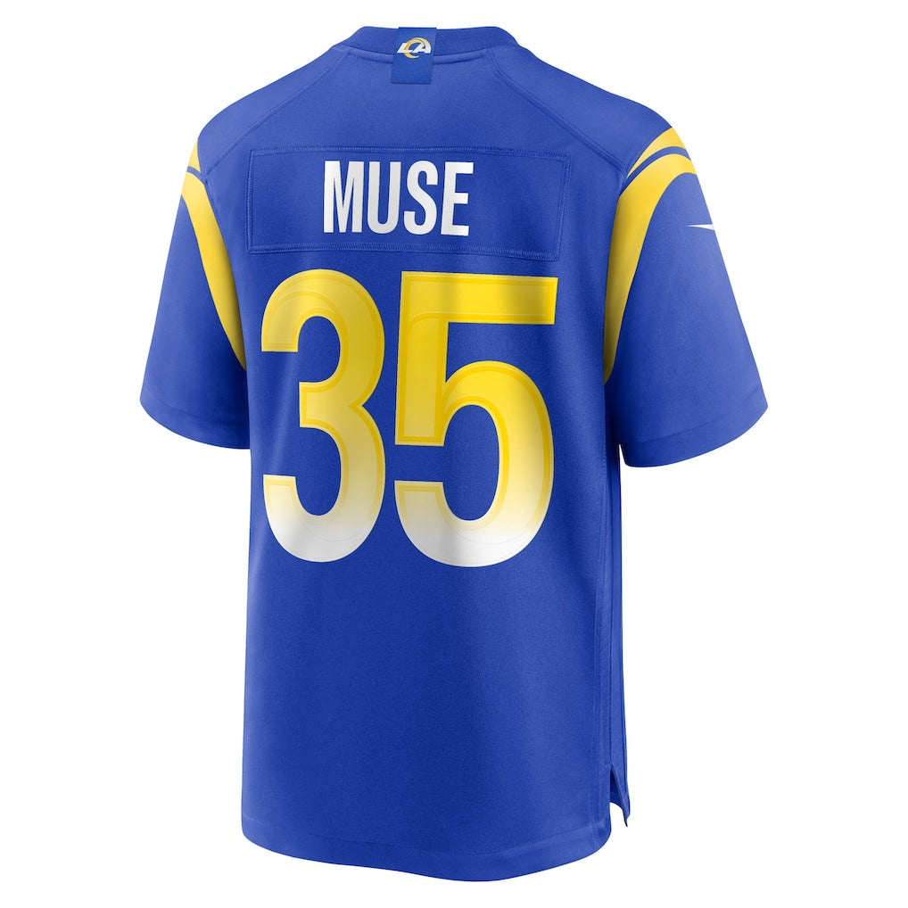 Kooe LA.Rams #35 Nick Muse Royal Team Game Jersey