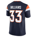 Kooe D.Broncos #33 Javonte Williams Navy Mile High Collection Vapor F.U.S.E. Limited Jersey