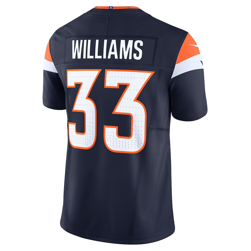 Kooe D.Broncos #33 Javonte Williams Navy Mile High Collection Vapor F.U.S.E. Limited Jersey