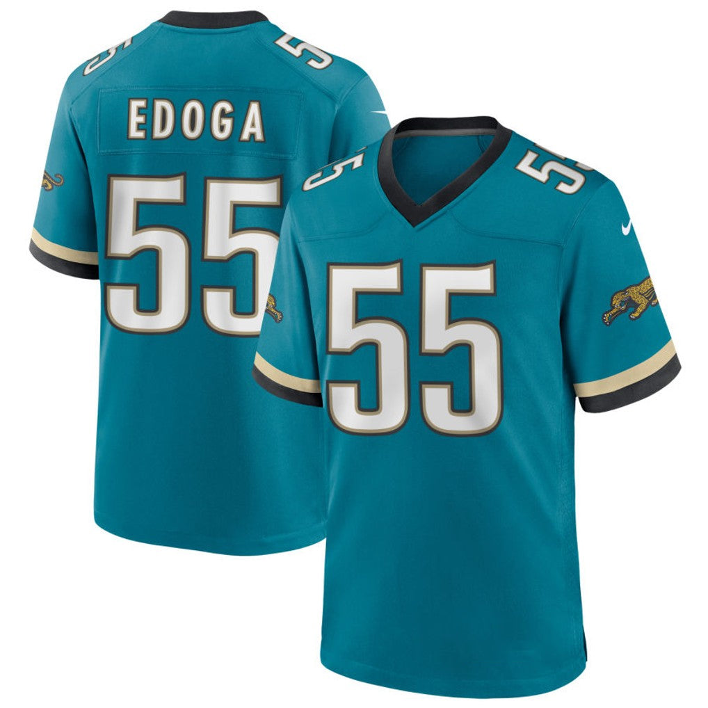 Kooe J.Jaguars #55 Chuma Edoga Teal Game Jersey
