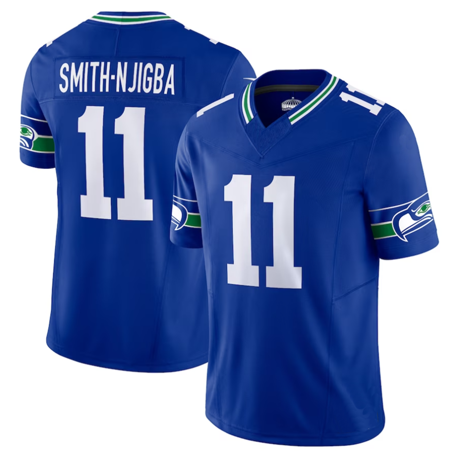 Kooe #11 Jaxon Smith-Njigba Player S.Seahawks Royal Alternate Vapor F.U.S.E. Limited Stitched Jerseys