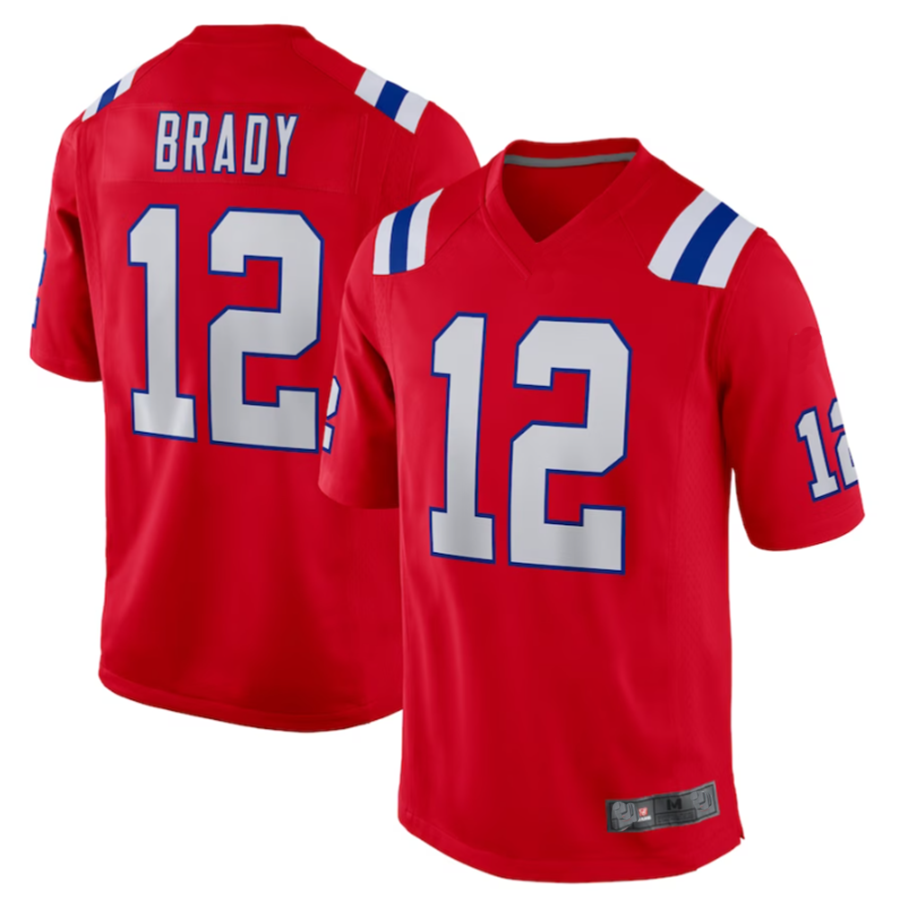 Kooe NE.Patriots #12 Tom Brady Player Red Game Stitched Jerseys