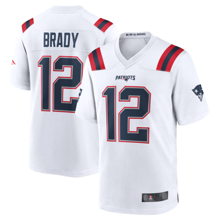 Kooe NE.Patriots #12 Tom Brady Player White Game Stitched Jerseys