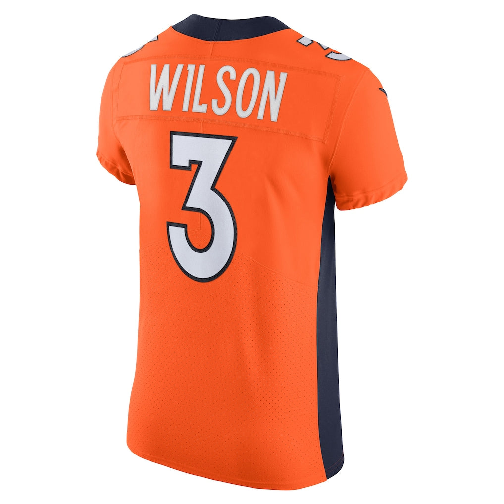Kooe D.Broncos #3 Russell Wilson Orange Vapor Elite Jersey