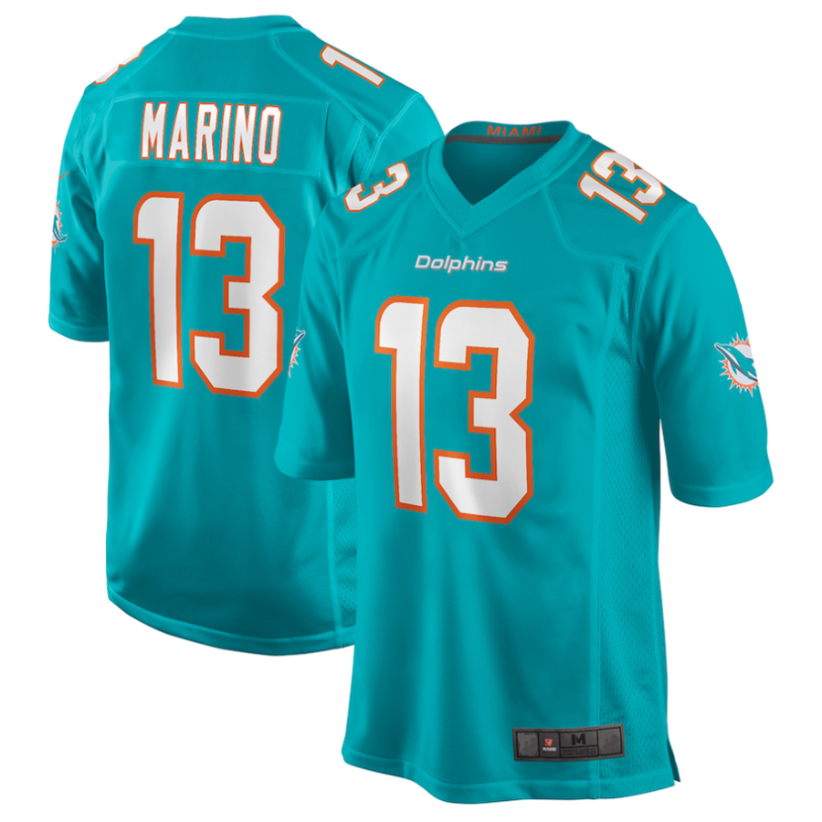 Kooe #13 Dan Marino M.Dolphins Aqua Game Retired Stitched Jerseys