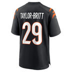 Kooe C.Bengals #29 Cam Taylor-Britt Black Game Player Jersey