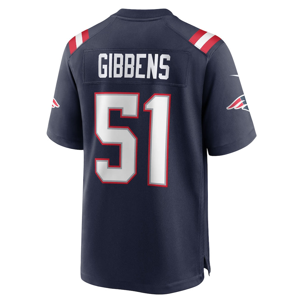 Kooe NE.Patriots #51 Jack Gibbens Navy Team Game Jersey