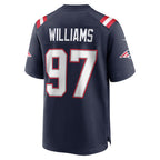 Kooe NE.Patriots #97 Milton Williams Navy Game Player Jersey
