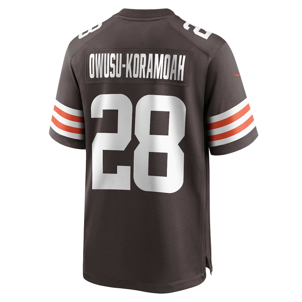 Kooe C.Browns #28 Jeremiah Owusu-Koramoah Brown Game Player Jersey