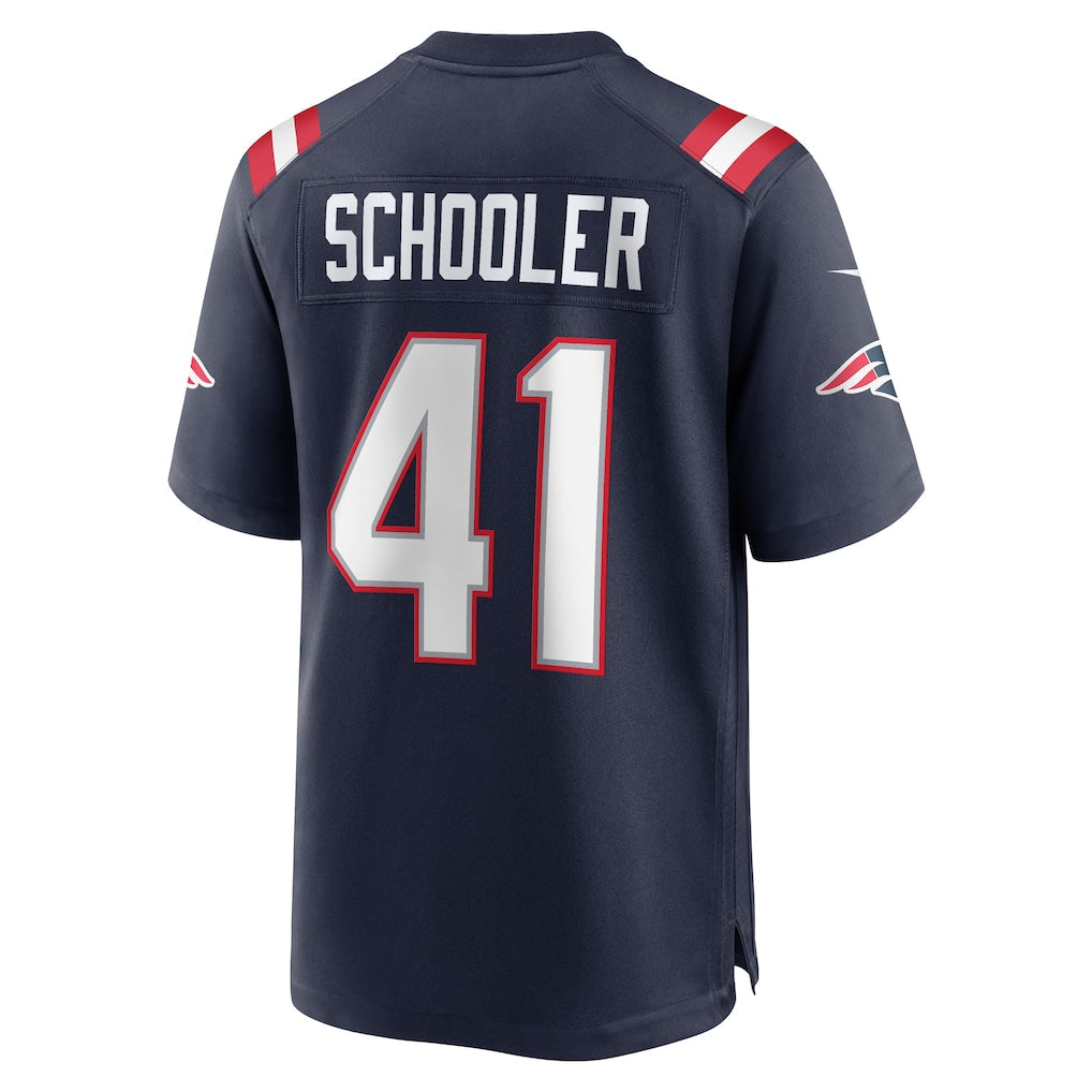Kooe NE.Patriots #41 Brenden Schooler Navy Game Player Jersey