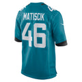 Kooe J.Jaguars #46 Ross Matiscik Teal Game Jersey