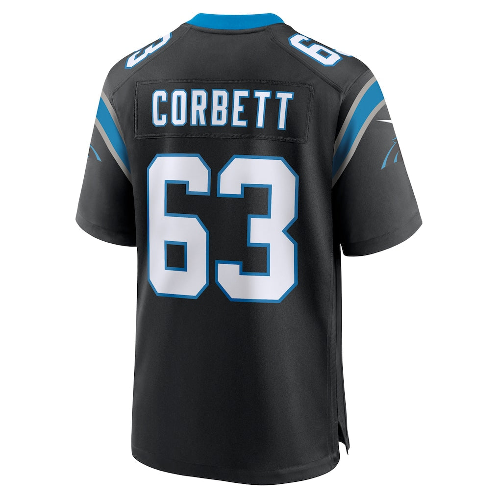 Kooe C.Panthers #63 Austin Corbett Black Team Game Jersey