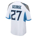 Kooe T.Titans #27 Eddie George White Retired Player Game Jersey