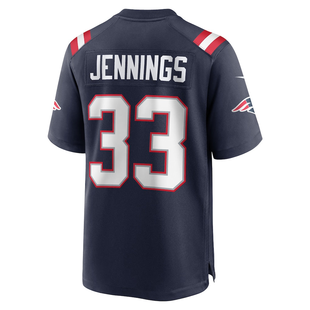 Kooe NE.Patriots #33 Anfernee Jennings Navy Team Game Jersey