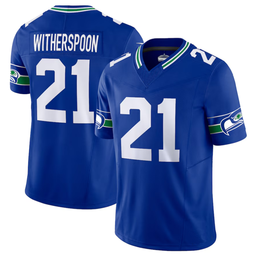 Kooe S.Seahawks #21 Devon Witherspoon Player Royal Alternate Vapor F.U.S.E. Stitched Jerseys
