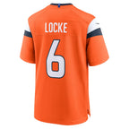 Kooe D.Broncos #6 P.J. Locke Orange  Team Game Jersey