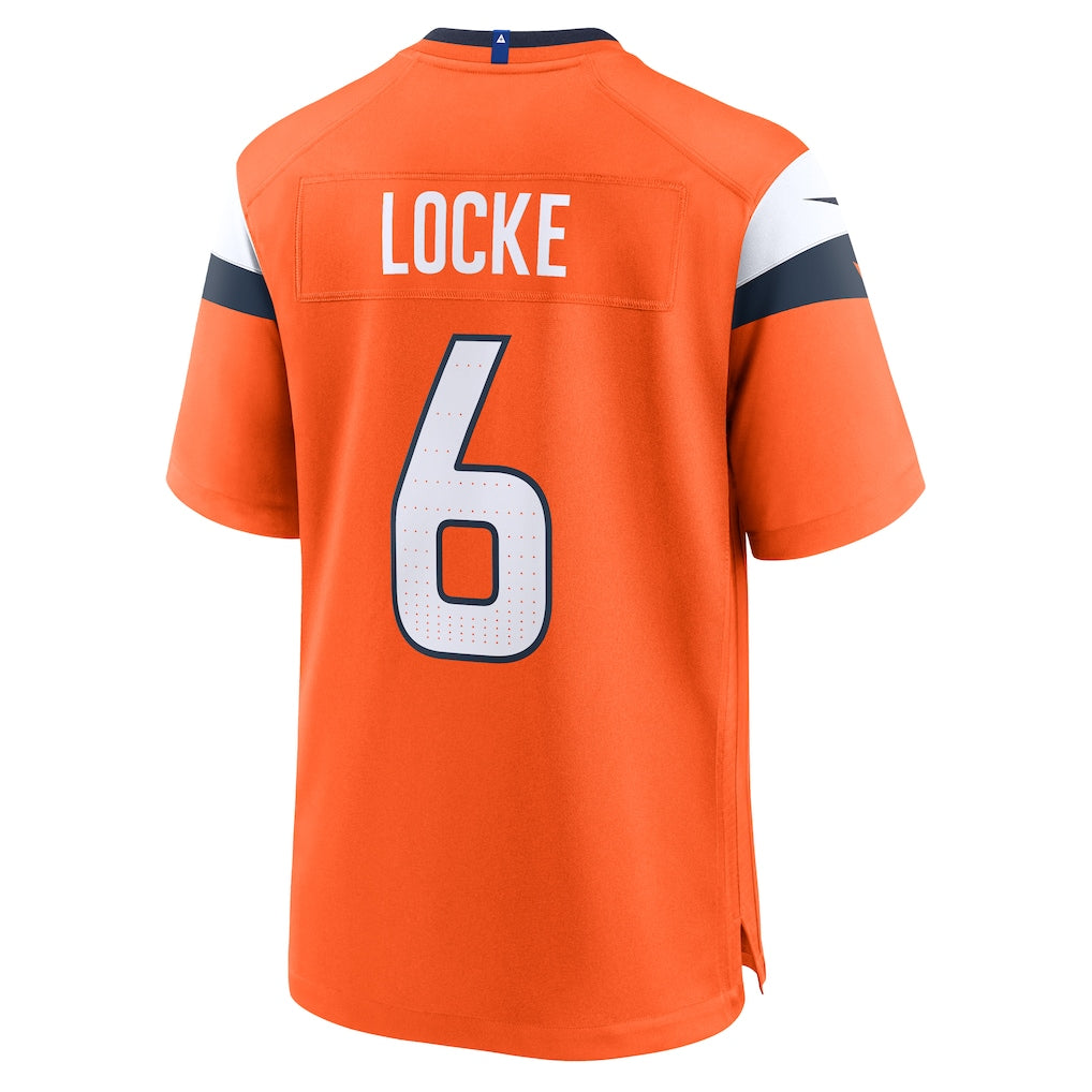 Kooe D.Broncos #6 P.J. Locke Orange  Team Game Jersey