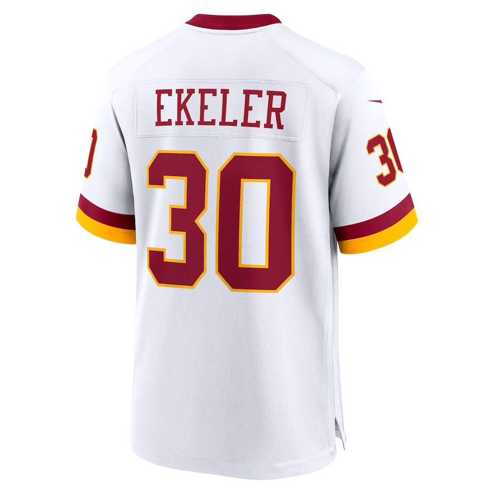 Kooe W.Commanders #30 Austin Ekeler White Game Super Bowl Era Jersey