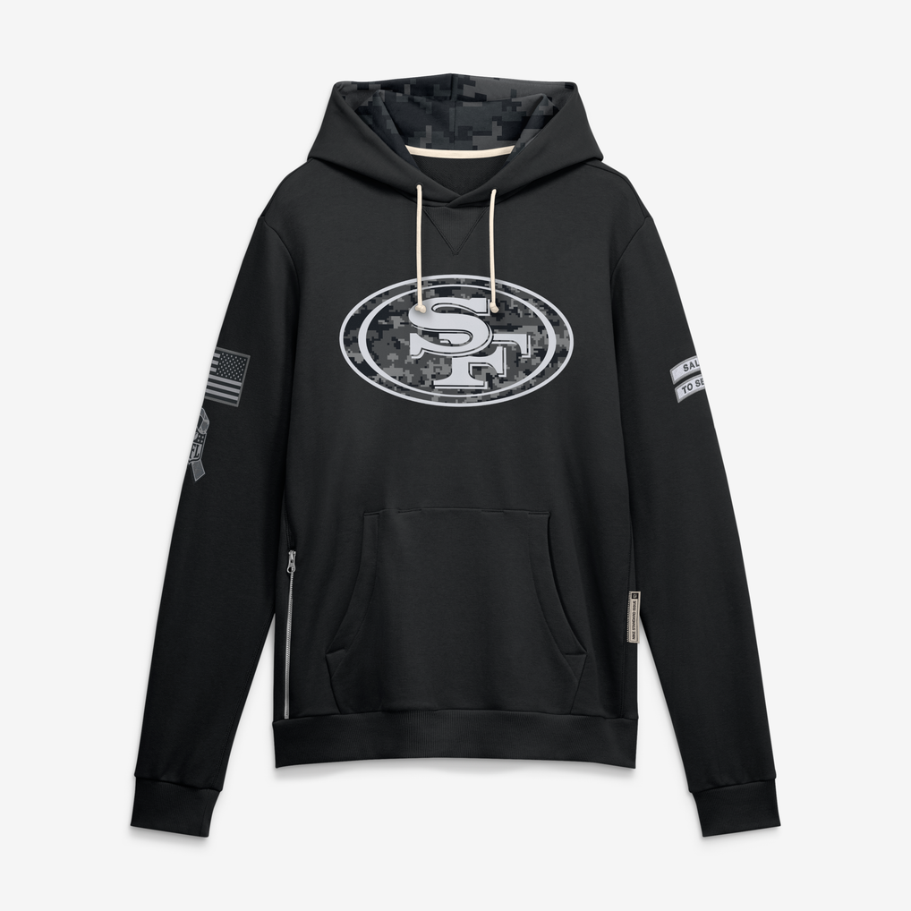 Kooe SF.49ers Black 2026 Salute to Service Sideline Dri-FIT Pullover Hoodie Jerseys