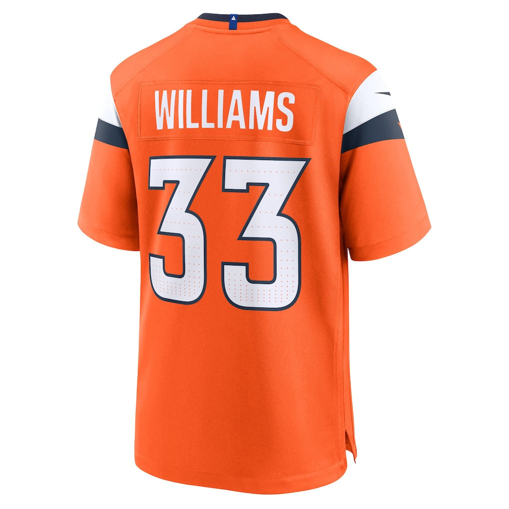 Kooe D.Broncos #33 Javonte Williams Orange Mile High Collection Game Jersey
