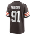 Kooe C.Browns #91 Alex Wright Brown Team Game Jersey