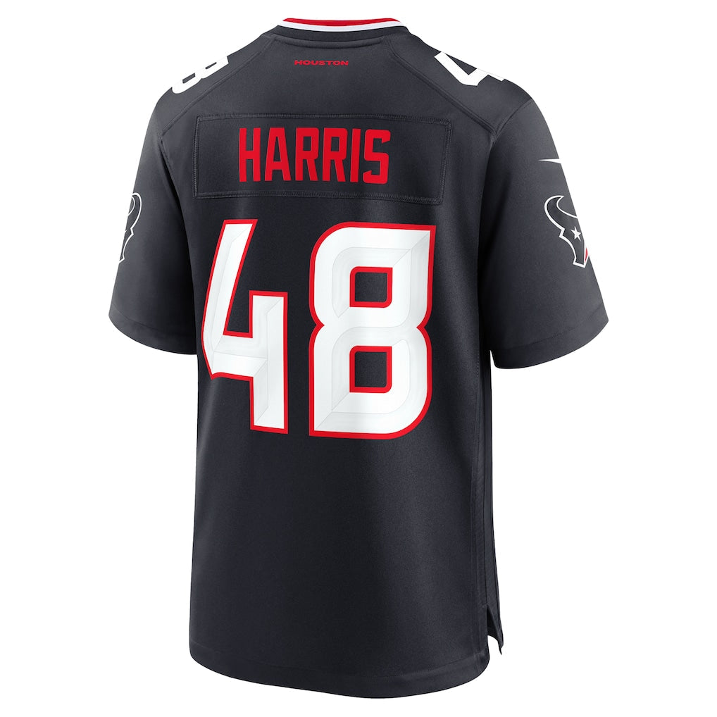 Kooe H.Texans #48 Christian Harris Navy Team Game Jersey