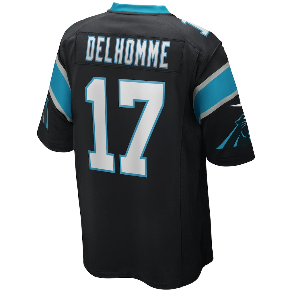 Kooe C.Panthers #17 Jake Delhomme Black Game Retired Player Jersey