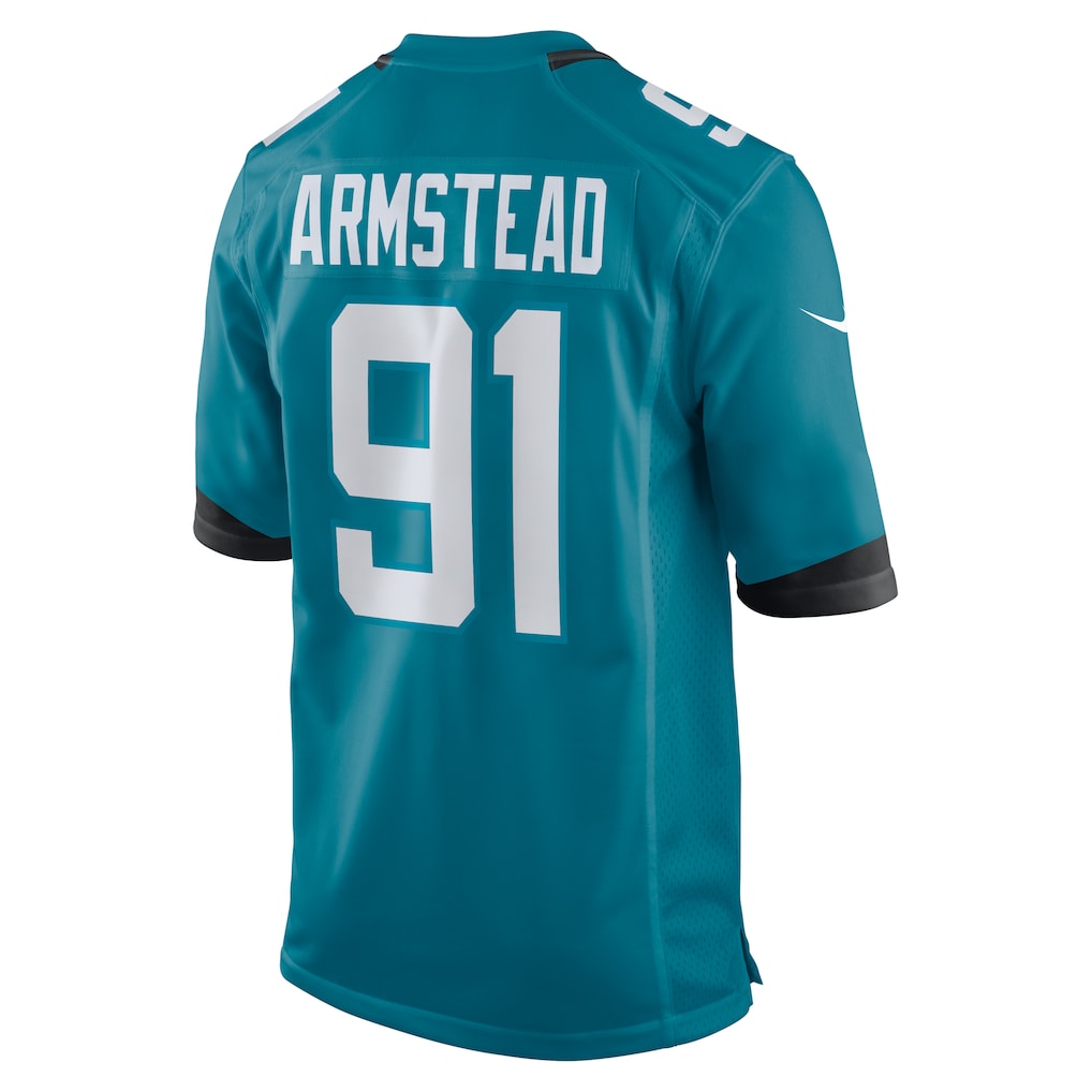 Kooe J.Jaguars #91 Arik Armstead Teal Team Game Jersey