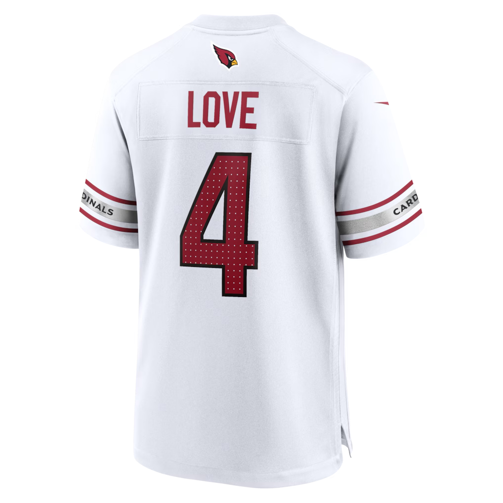 Kooe A.Cardinals #4 Jeremiyah Love White Game Player Stitched Jerseys