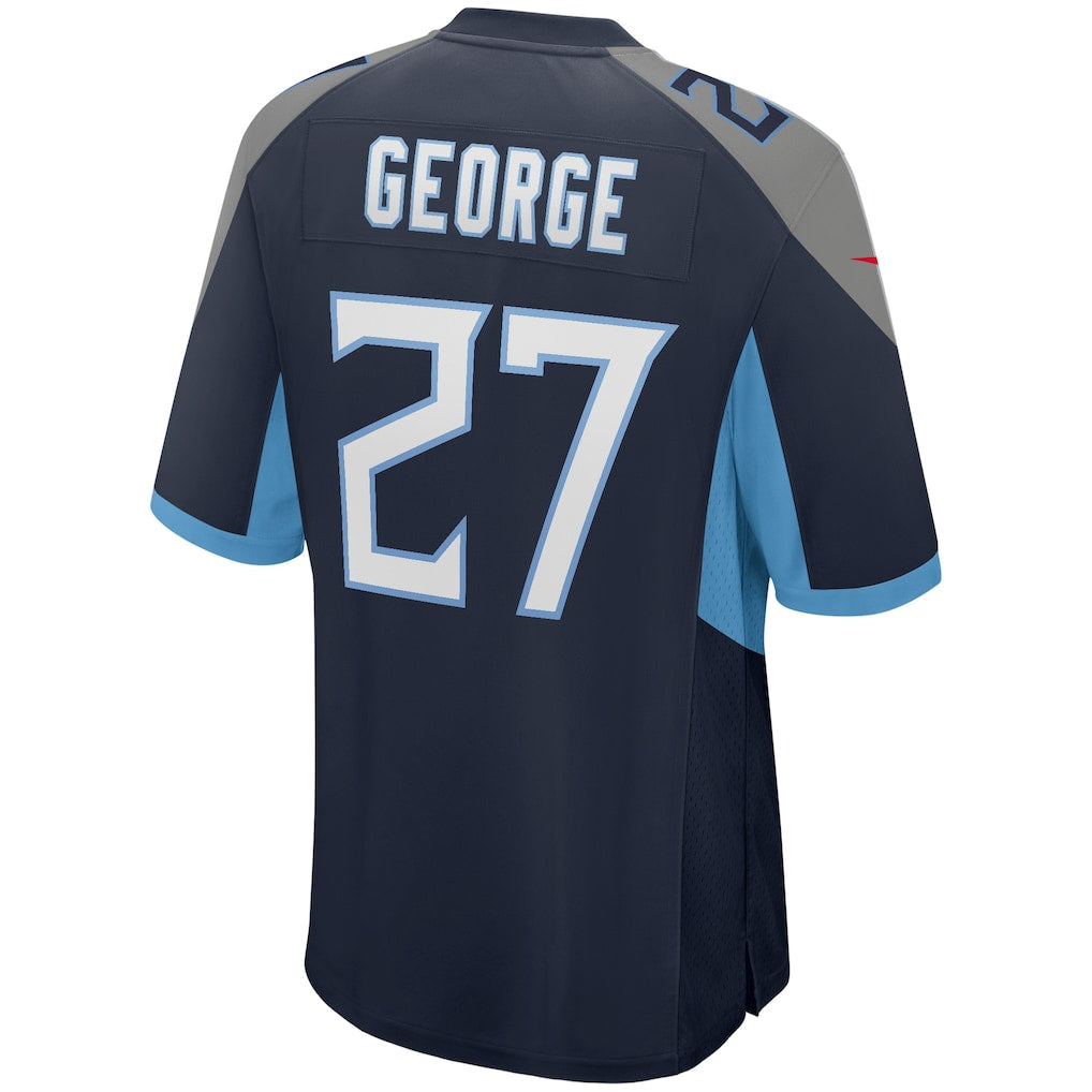 Kooe T.Titans #27 Eddie George Navy Game Retired Player Jersey