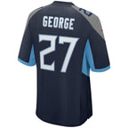 Kooe T.Titans #27 Eddie George Navy Game Retired Player Jersey