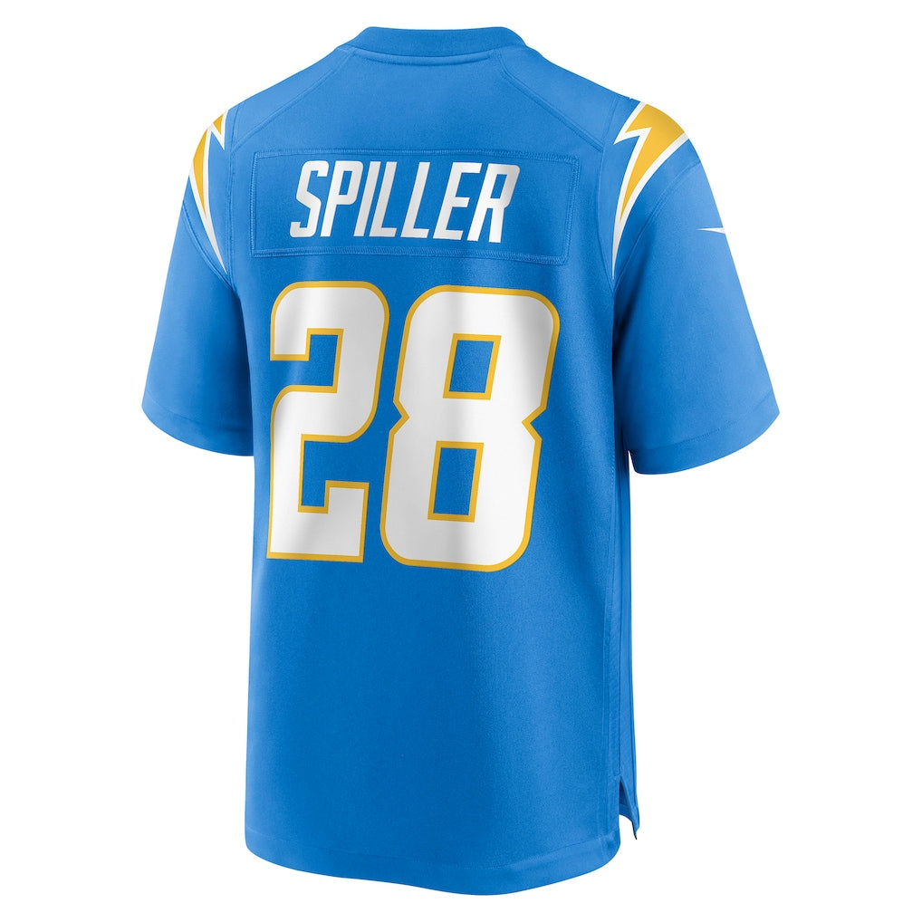 Kooe LA.Chargers #28 Isaiah Spiller Powder Blue Team Game Jersey