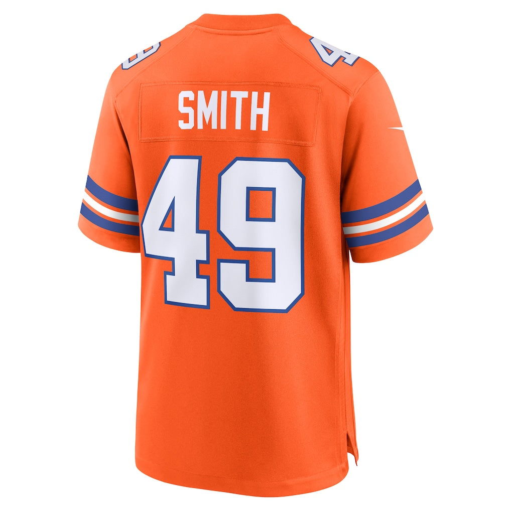 Kooe D.Broncos #49 Dennis Smith Orange Player Game Jersey