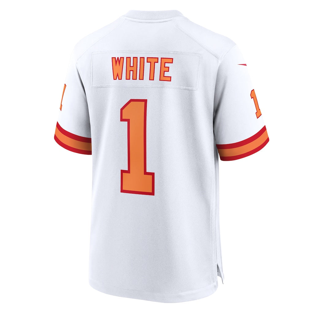 Kooe TB.Buccaneers #1 Rachaad White White 50th Season Game Jersey