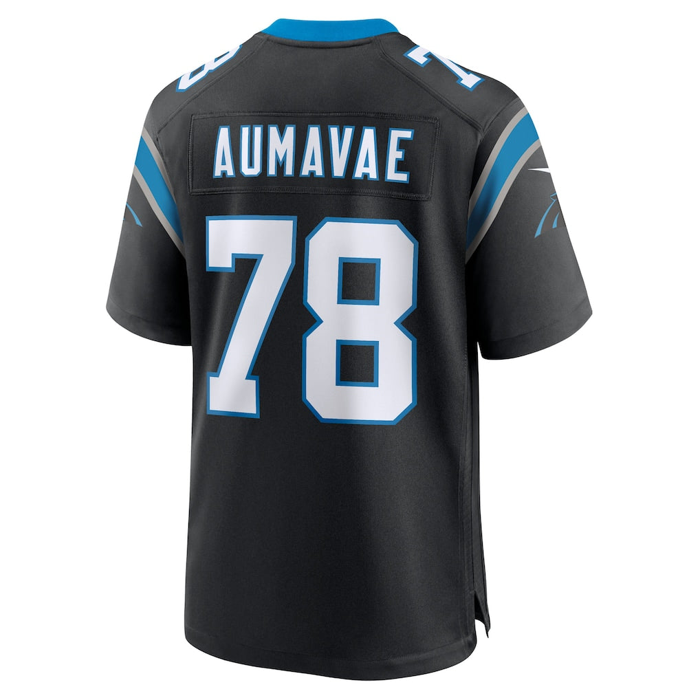 Kooe C.Panthers #78 Popo Aumavae Black Team Game Jersey