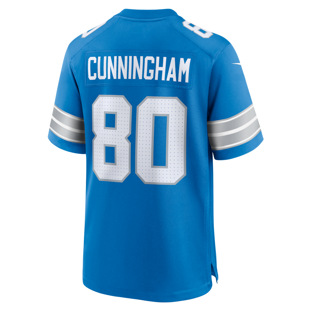 Kooe D.Lions #80 Malik Cunningham Blue Team Game Jersey